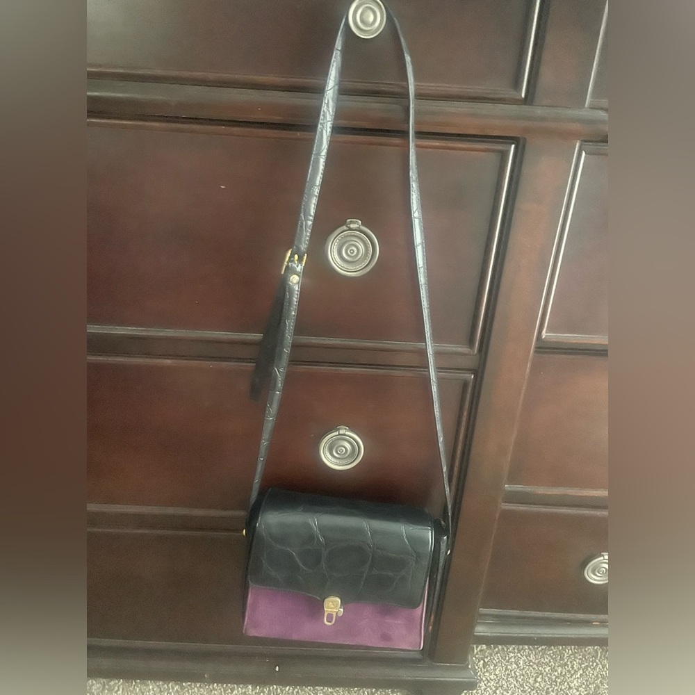 Black and Purple Crossbody Bag